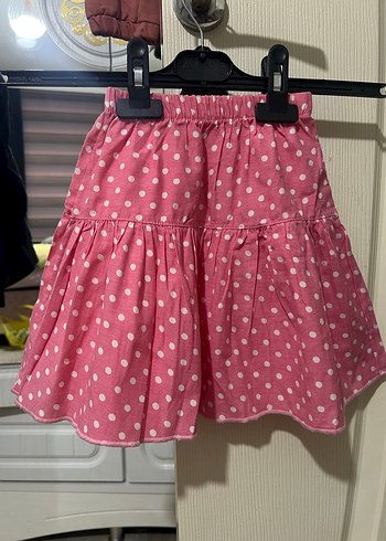 Puantiyeli Pembe Fırfırlı Kız Eteği - Görsel 2