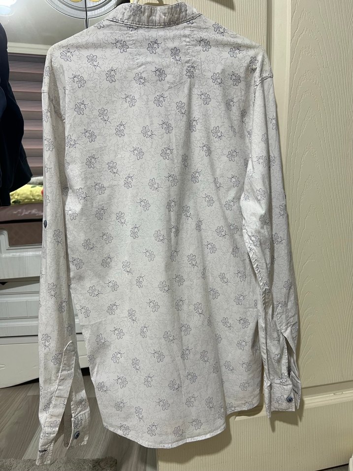 Bohem Tarz Gri Desenli Uzun Kollu Erkek Gömlek - Görsel 2