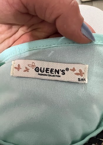 Zincir Detaylı Turkuaz Elbise - Görsel 3