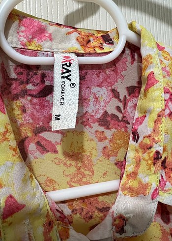 Sarı Pastel Tonlu Bağlama Desenli Kadın Gömlek - Görsel 3