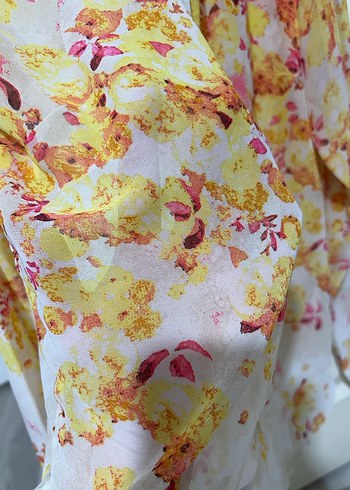 Sarı Pastel Tonlu Bağlama Desenli Kadın Gömlek - Görsel 4