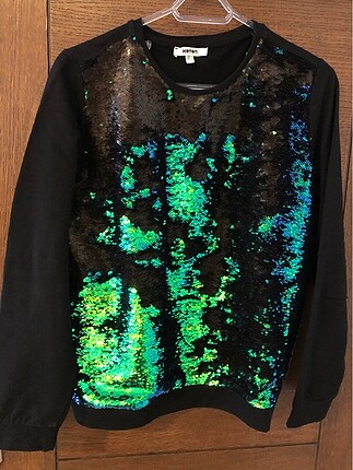 42 Beden yeşil Renk Koton sweatshirt