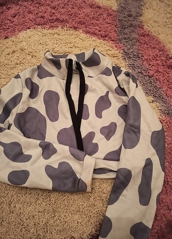 Crop sweat ceket 