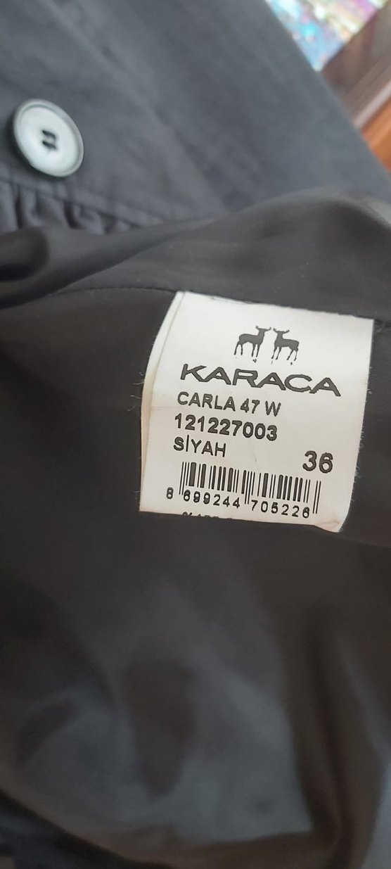 Kadın Siyah Midi Ceket Fırfırlı - Görsel 2