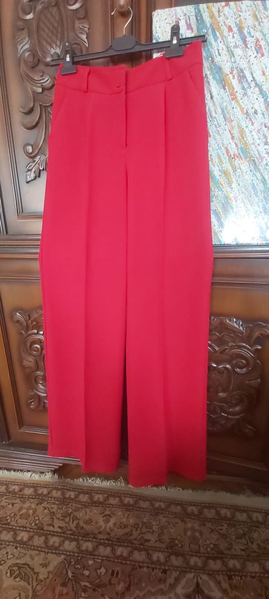 Çiğdem Collection  kirmizi  Kumaş pantolon - Görsel 3