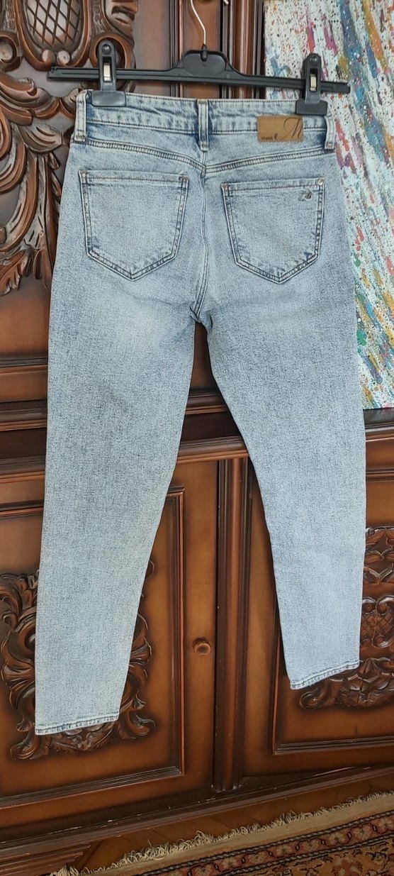 Mavi cok acik mavi Kadın Denim Pantolon - Görsel 3