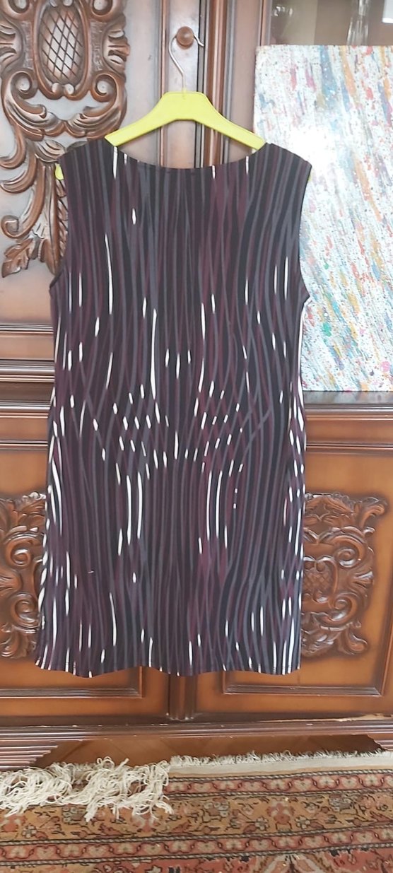 Bisiklet yaka Yaka, midi elbise - Görsel 2