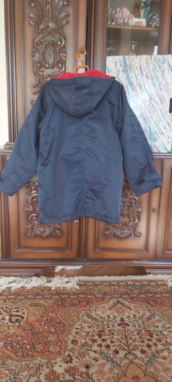 Erkek Mavi Midi Fermuarlı yağmurluk - Görsel 2