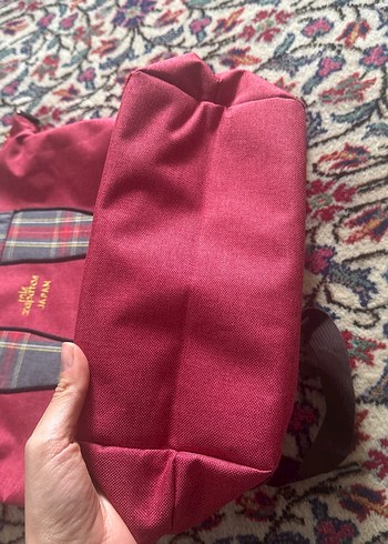 Bordo Baskılı Kadın Sırt Çantası - Görsel 5