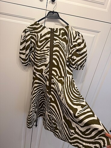 s Beden beyaz Renk Lcw zebra desenli elbise