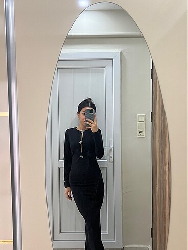 EYYO SİYAH TAŞLI ELBİSE