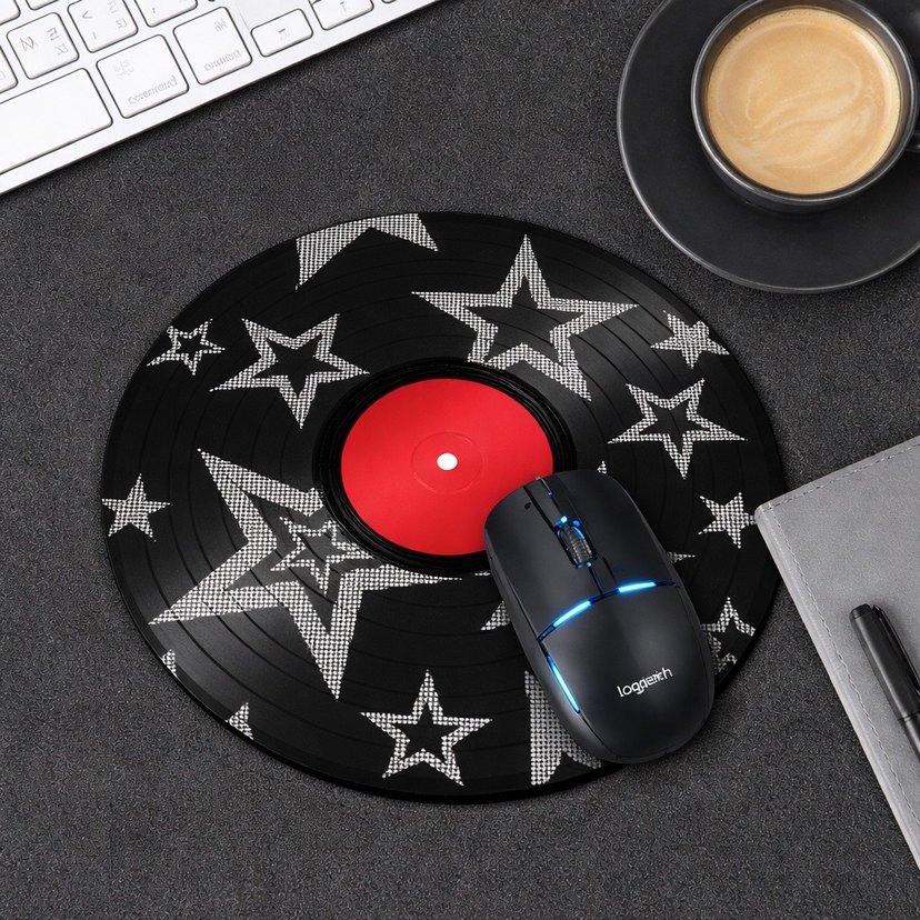 Yıldız Desenli Plak Mouse Pad - Görsel 2