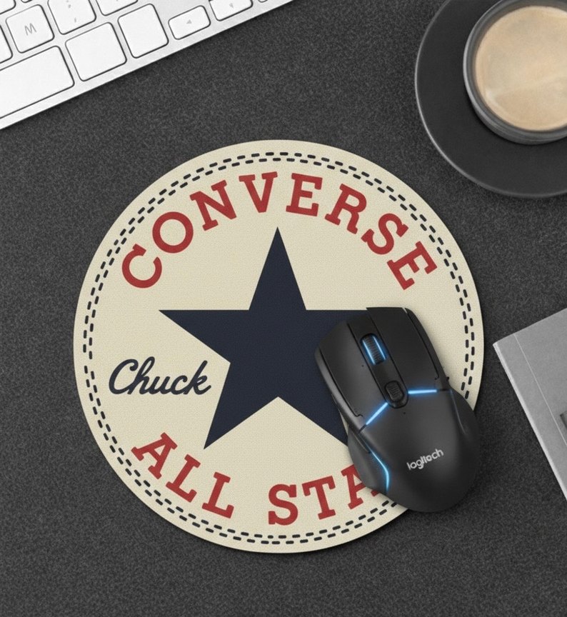 Converse Desenli Yuvarlak Mouse Pad - Görsel 2