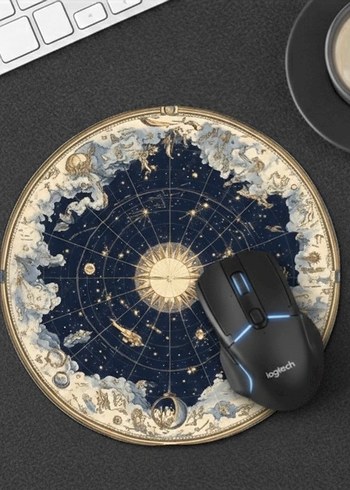 Dolunay & Kozmik Harita Tasarımlı Aesthetic Mouse Pad - Görsel 2