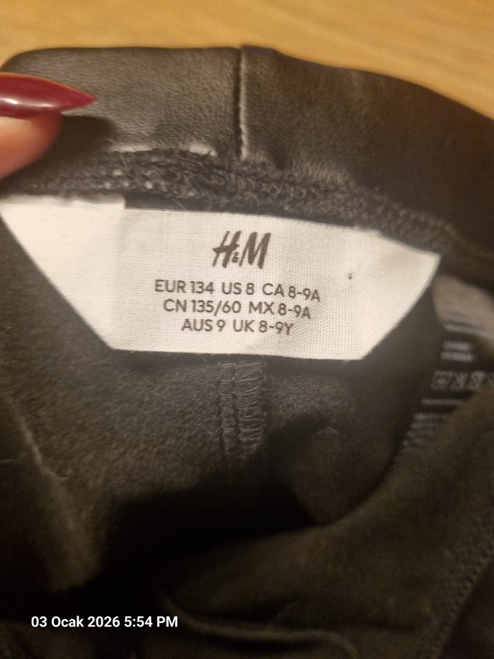 kiz cocuk siyah Deri Biker Tayt - Görsel 3