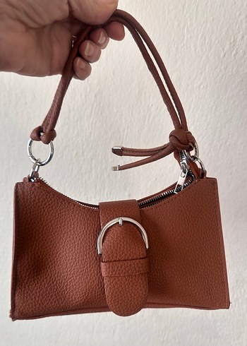Kahverengi Deri Tokalı Kadın Çanta - Görsel 2