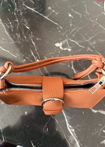 Kahverengi Deri Tokalı Kadın Çanta - Görsel 3