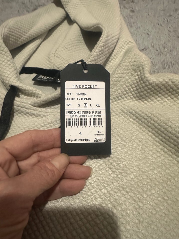 Gri Kapüşonlu Sweatshirt - Görsel 4