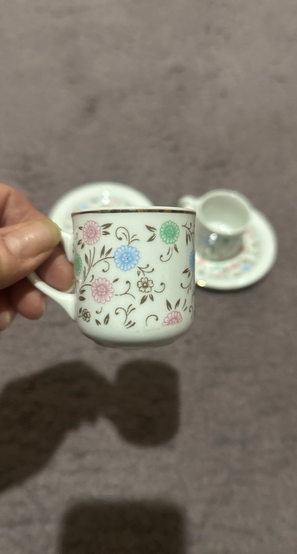 Pastel Çiçek Desenli Fincan Takımı 6 adet fincan ve tabak - Görsel 2