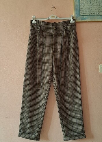 #ekose desen kumaş pantolon