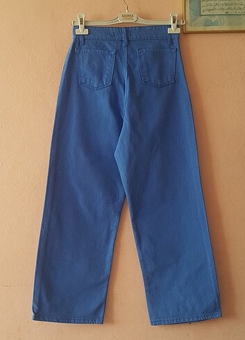 xs Beden mavi Renk #mavi renk bol paça kumaş pantolon