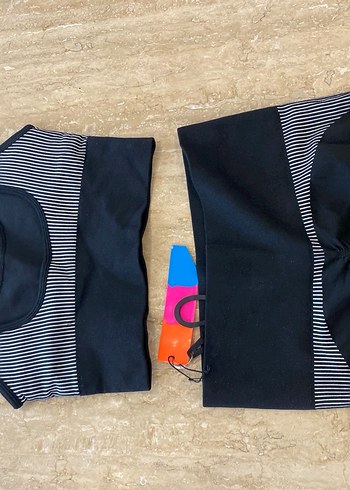 Siyah spor büstiyer tayt takım - Görsel 2