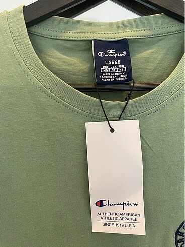 l Beden yeşil Renk Champion marka erkek tshirt