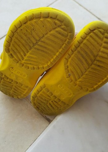 29 Beden sarı Renk Unisex Çocuk Sarı Crocs Terlik Velcro