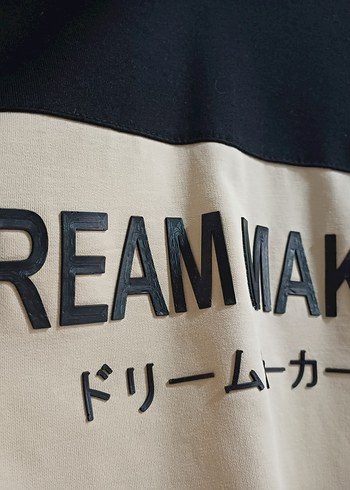 Kadın Beyaz Siyah Kapüşonlu Sweatshirt - Görsel 2