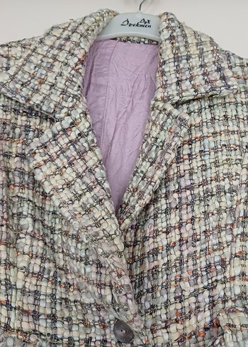 Düğmeli Pastel Renkli Kadın Ceket - Görsel 3