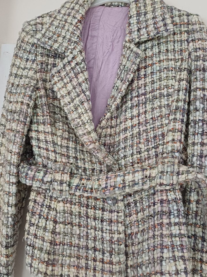 Düğmeli Pastel Renkli Kadın Ceket - Görsel 5