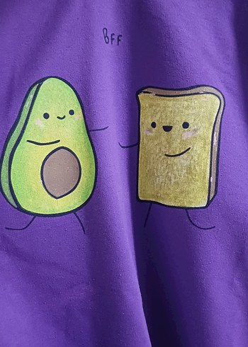 Mor Kapüşonlu Uzun Kollu Salaş Sweatshirt - Görsel 2