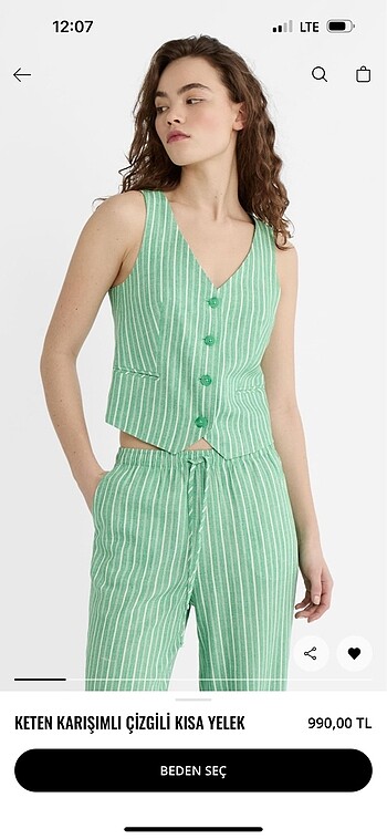 m Beden Stradivarius yelek pantolon takım