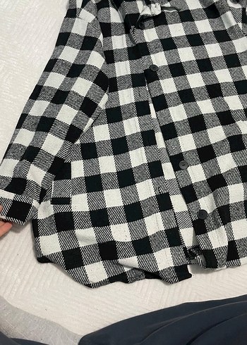 Kadın Ekose Düğmeli Salaş Gömlek - Görsel 2