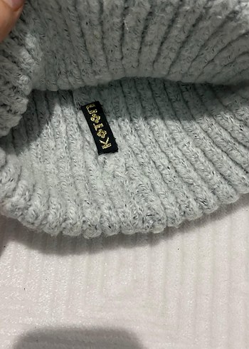 Gri Örgü Kadın Bere Ponponlu - Görsel 2