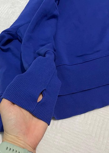 Kadın Lacivert Bisiklet Yaka Sweatshirt - Görsel 3