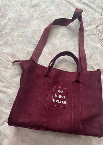 Bordo Süet Kadın Bohem El Çantası - Görsel 4