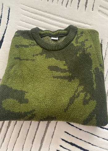 Kadın Haki Kamuflaj Örgü Kazak - Görsel 3