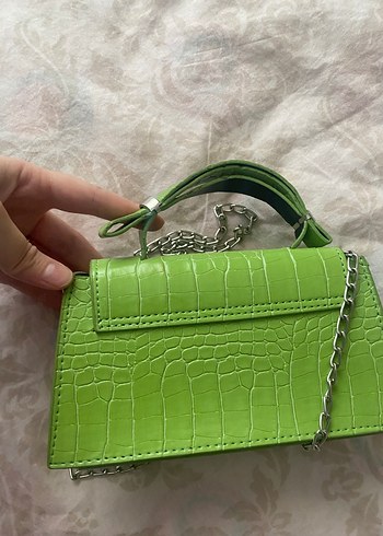 Yeşil Parlak Deri Kadın Çanta - Görsel 2