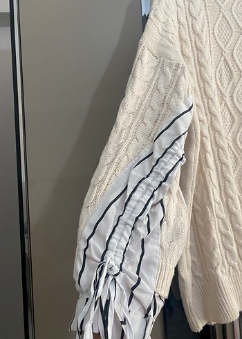 Krem Örgü Salaş Kadın Triko - Görsel 2