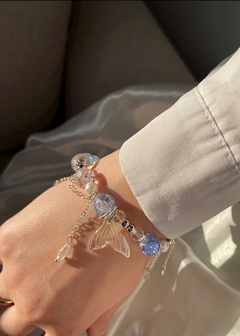 Mavi Boncuklu Minimalist Bileklik - Görsel 2