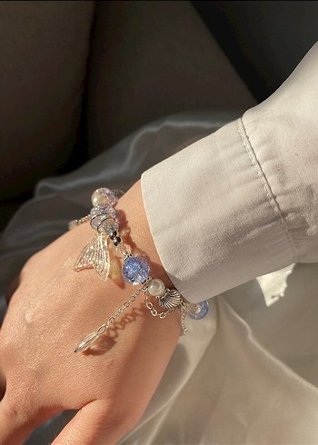 Mavi Boncuklu Minimalist Bileklik - Görsel 3