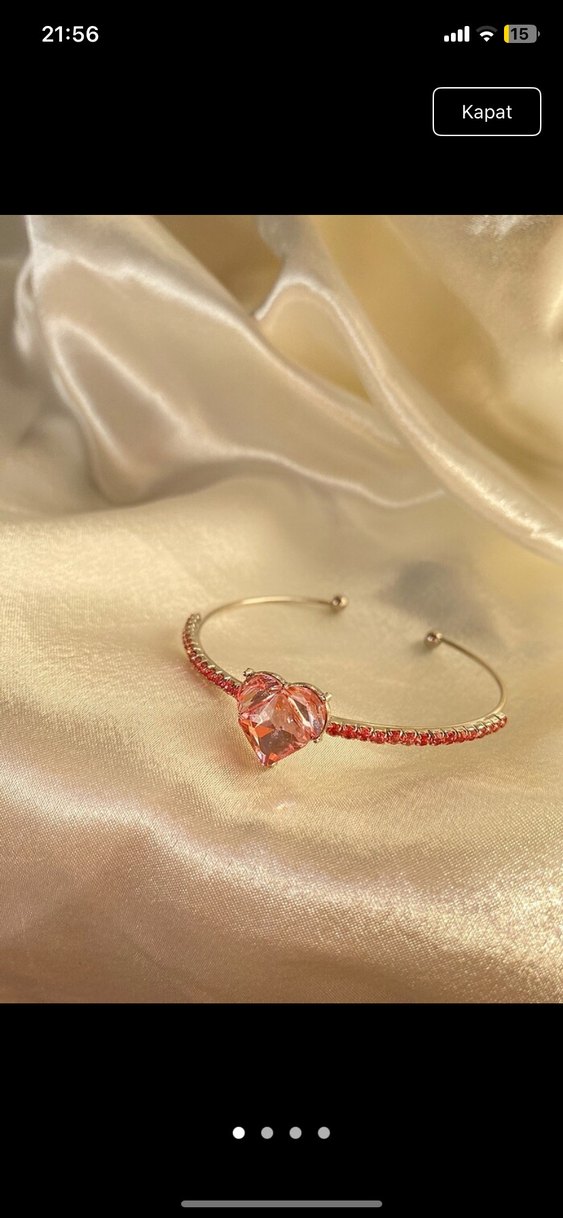 Pembe İşlemeli Pul Detaylı Kadın Bileklik - Görsel 3