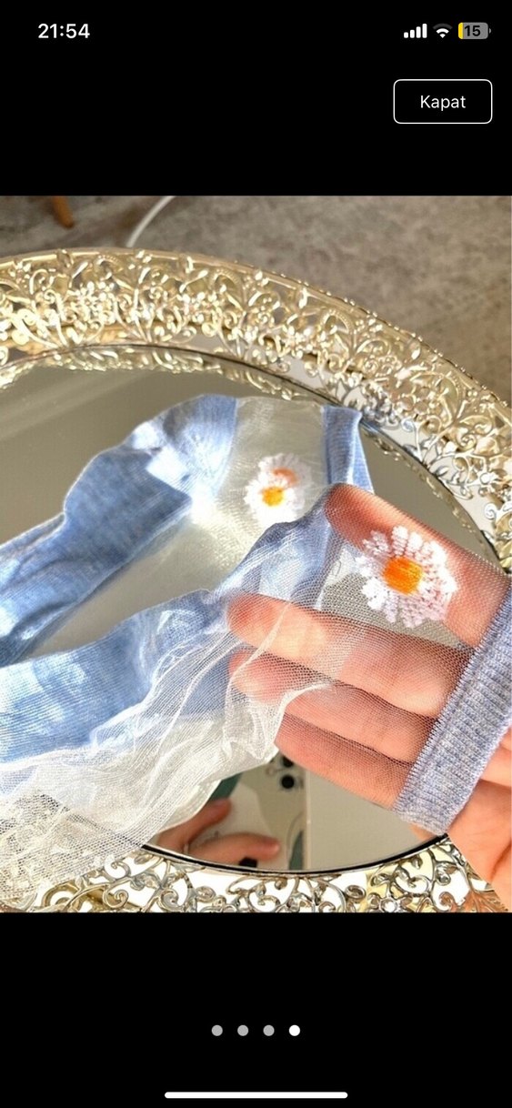 Nakışlı Pamuklu Kız Çorabı Seti - Görsel 3