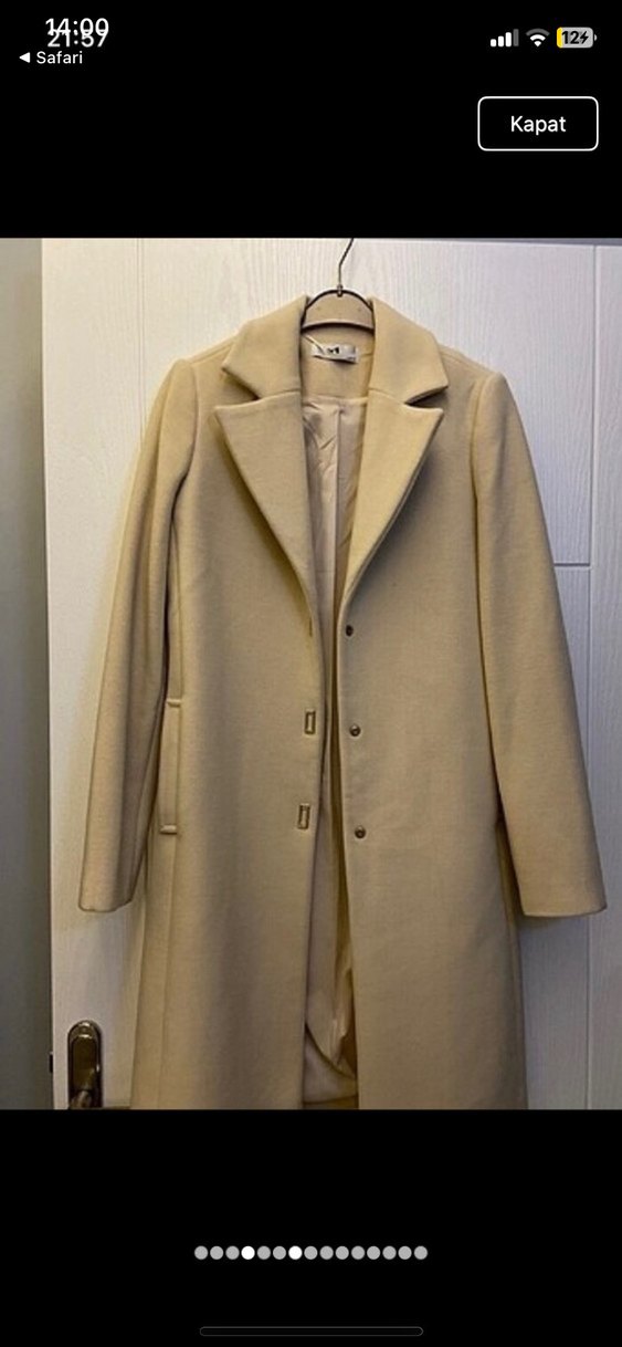 Bej Renk Düğmeli Kaban - Görsel 5
