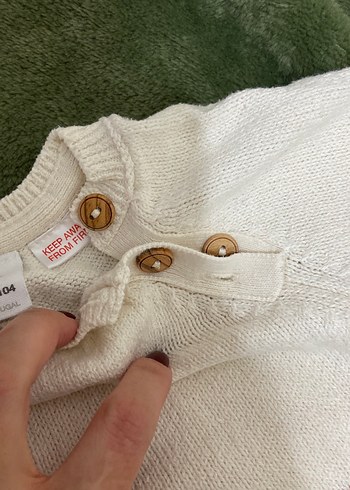 Zara Bej Çizgili Erkek Çocuk Triko Kazak - Görsel 3