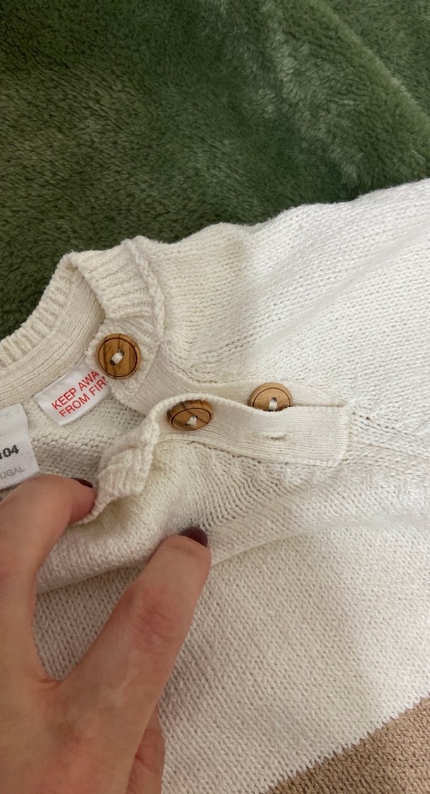 Zara Bej Çizgili Erkek Çocuk Triko Kazak - Görsel 3