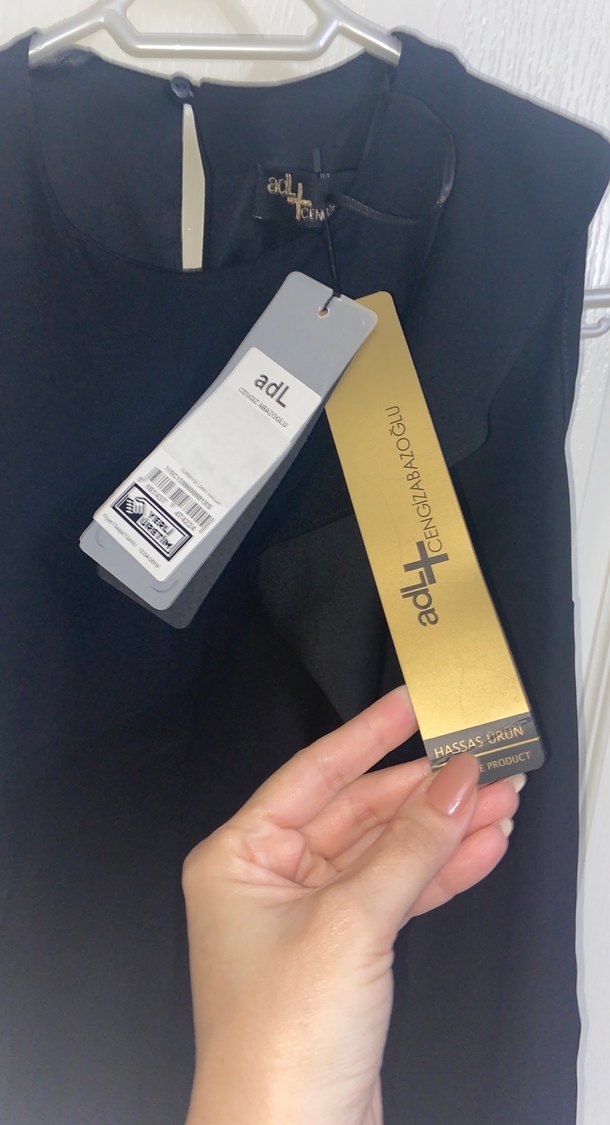 Siyah Drapeli Uzun Kadın Abiye gömlek - Görsel 4