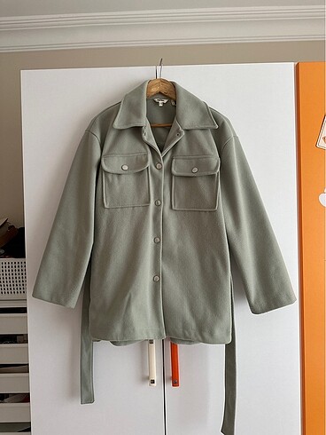 Koton Koton çağla yeşili oversize kısa kaşe ceket