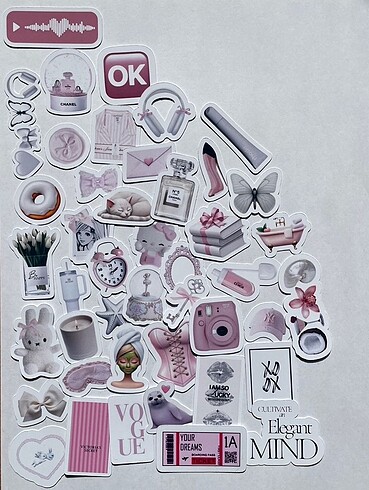 White Elegant sticker set